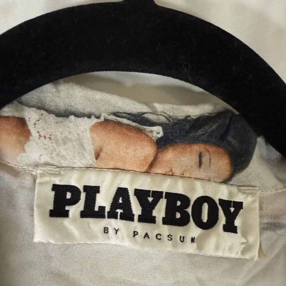 Playboy X Pacsun Shirt Men's Large Button Up Short Sleeve The Sanctuary Camp